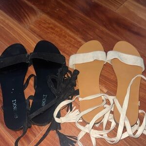 Nikki strap tie up sandals